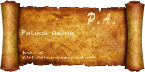 Patócs Amina névjegykártya